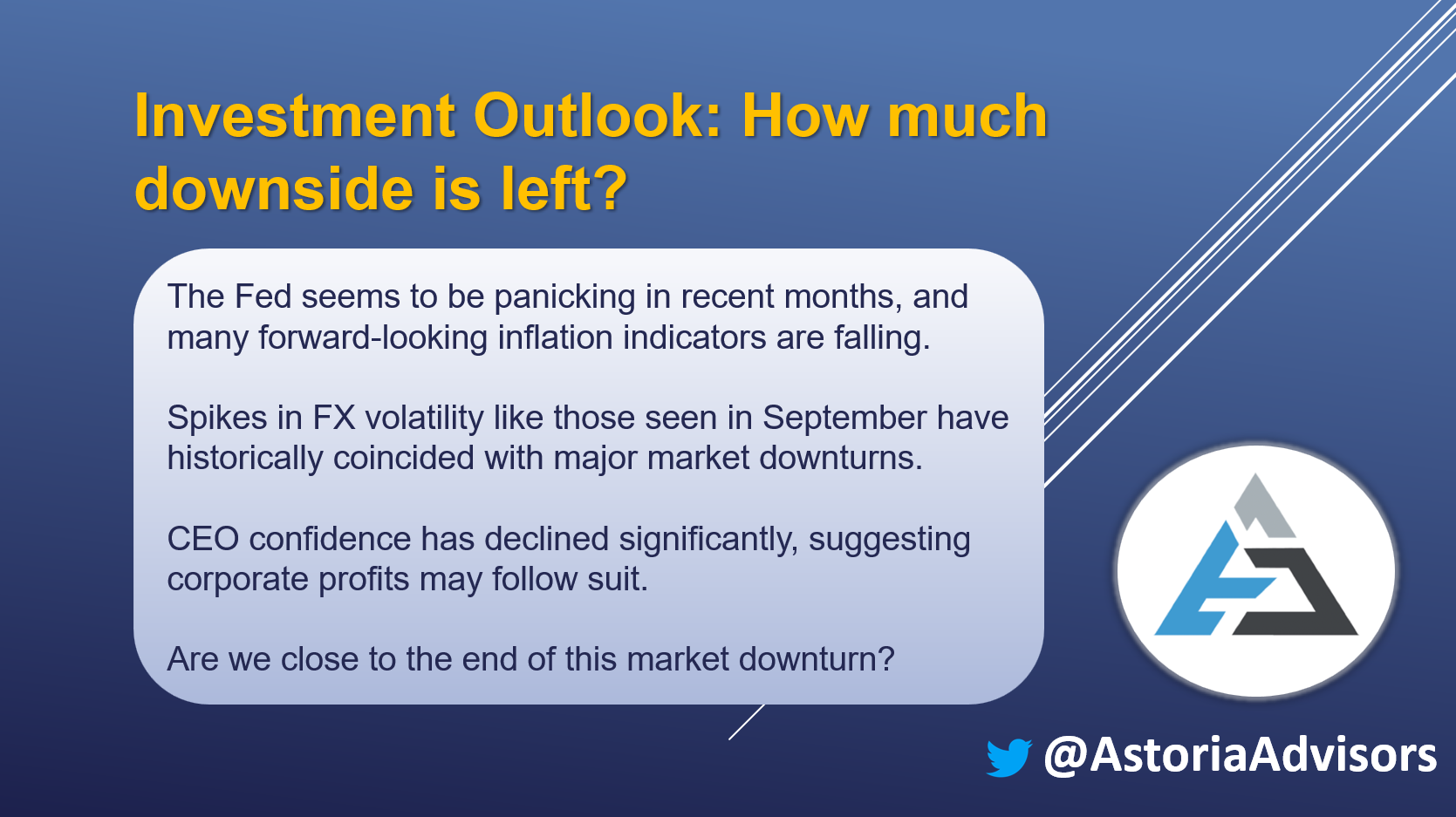 Investment Outlook: How much downside is left?