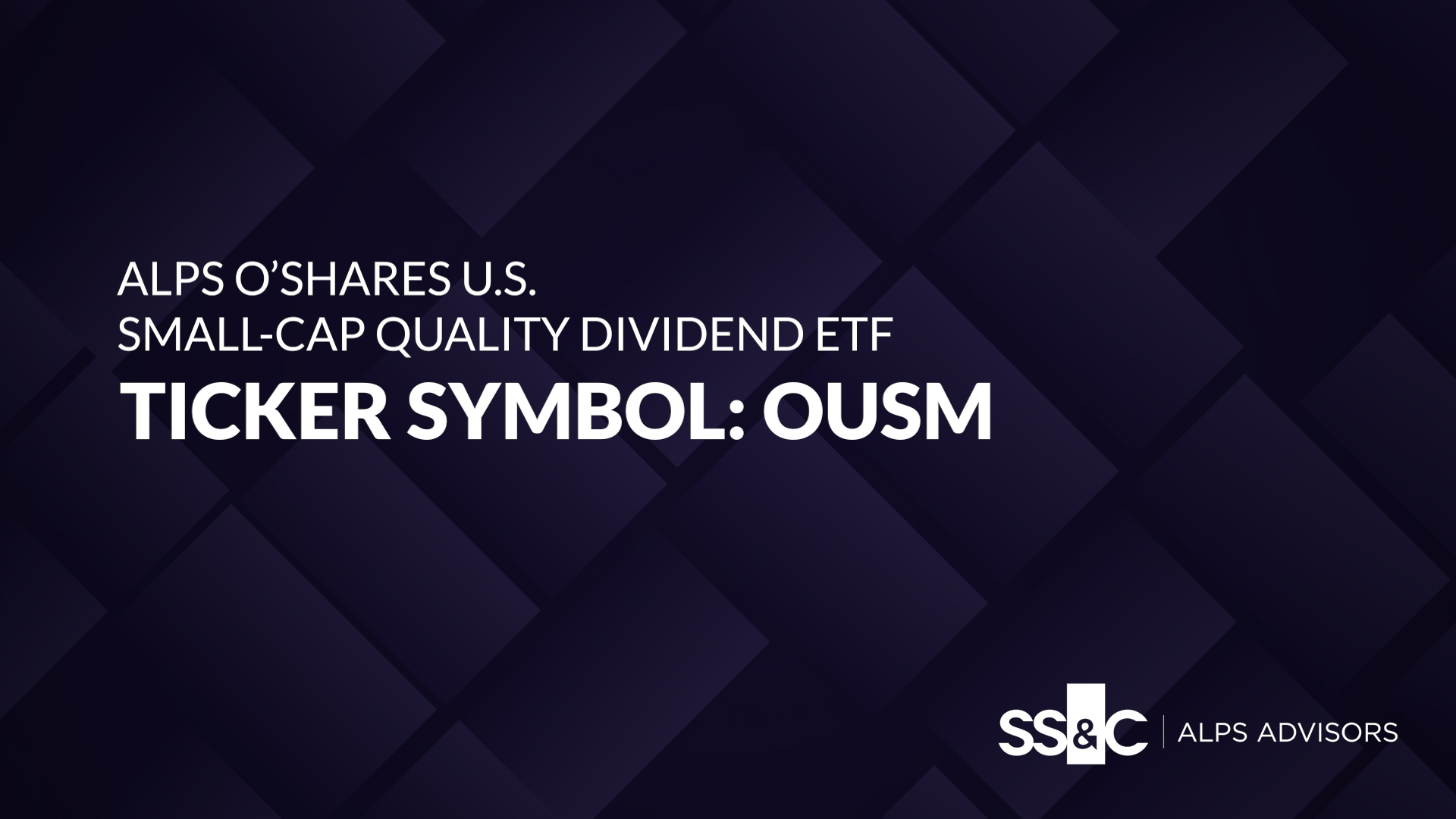 VIDEO: ETF of the Week: ALPS O’Shares US Small-Cap Quality Dividend ETF (OUSM)